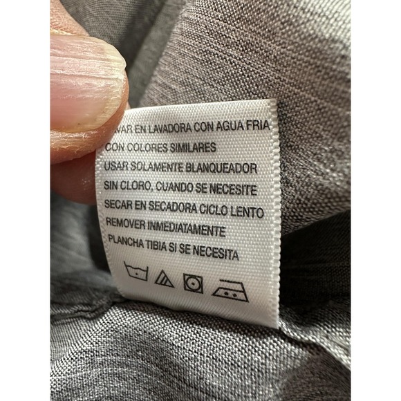 Haggar Shirt Mens XL Gray Short Sleeve Button Up Camp Performance Casual Poly - Picture 4 of 10